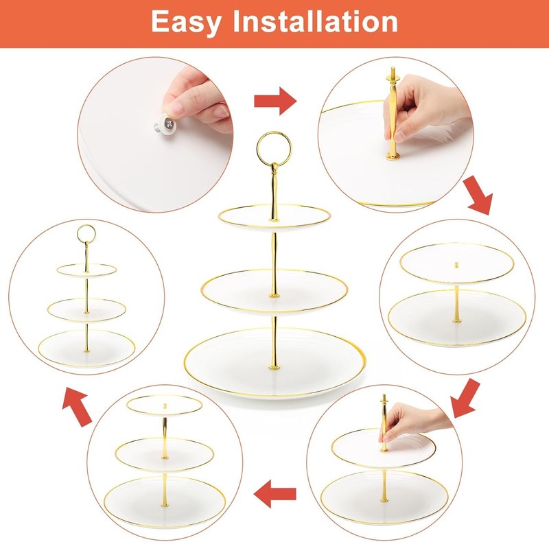 3 Tier Cupcake Stand Plastic Tiered Serving Stand Dessert Tower Tray Tea Party gallery