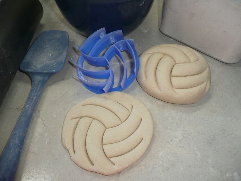 VOLLEYBALL SET OF 2 SIZES CONCHA COOKIE CUTTERS MEXICAN SWEET BREAD STAMP PR1766 gallery