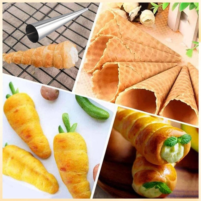 Cream Horn Molds 12Pcs Size Baking Cones Stainless Steel Roll Horn Forms2662 gallery