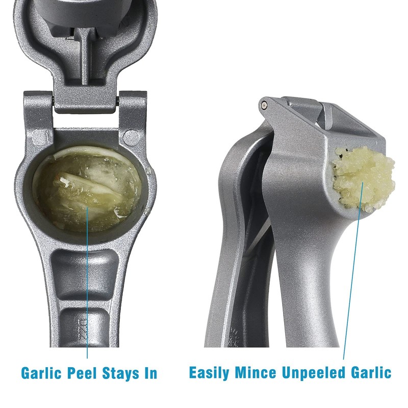 Garlic Press, Mincer Easy-squeeze Ergonomic Handle, Rust Proof, Silver gallery