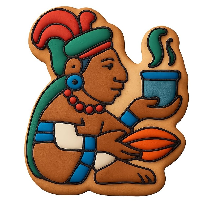 Mayan Chocolate God Cookie Cutter & Stamp, Fondant & Clay Cutter - 3.3x4" gallery