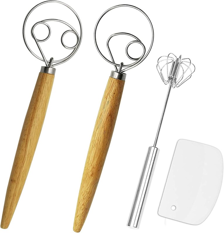 ​ Danish Dough Whisk Bread Mixer & Egg Whisk Kits, 2 Pa Premium