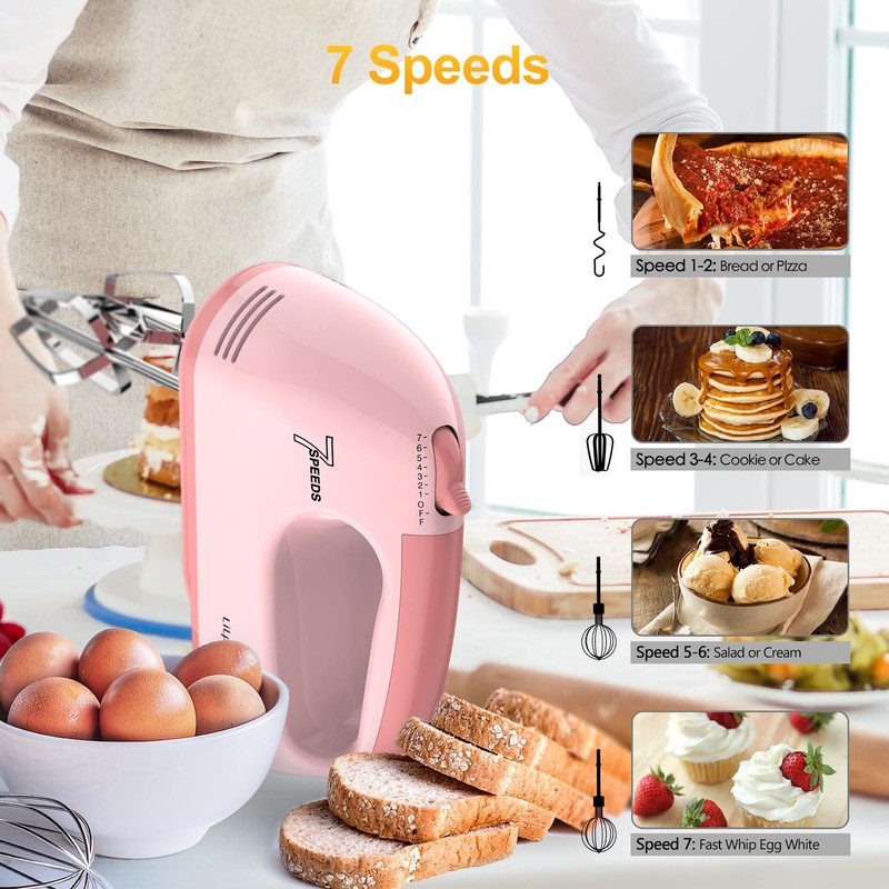 LILPARTNER Hand Mixer Electric, Ultra Power Kitchen Hand Mixer With 7-Speed &... gallery