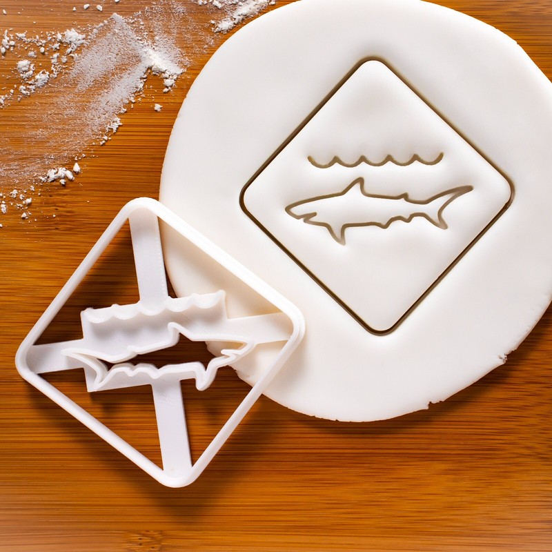 Shark Warning Signage Cookie Cutter nautical ocean attack swimming beach summer