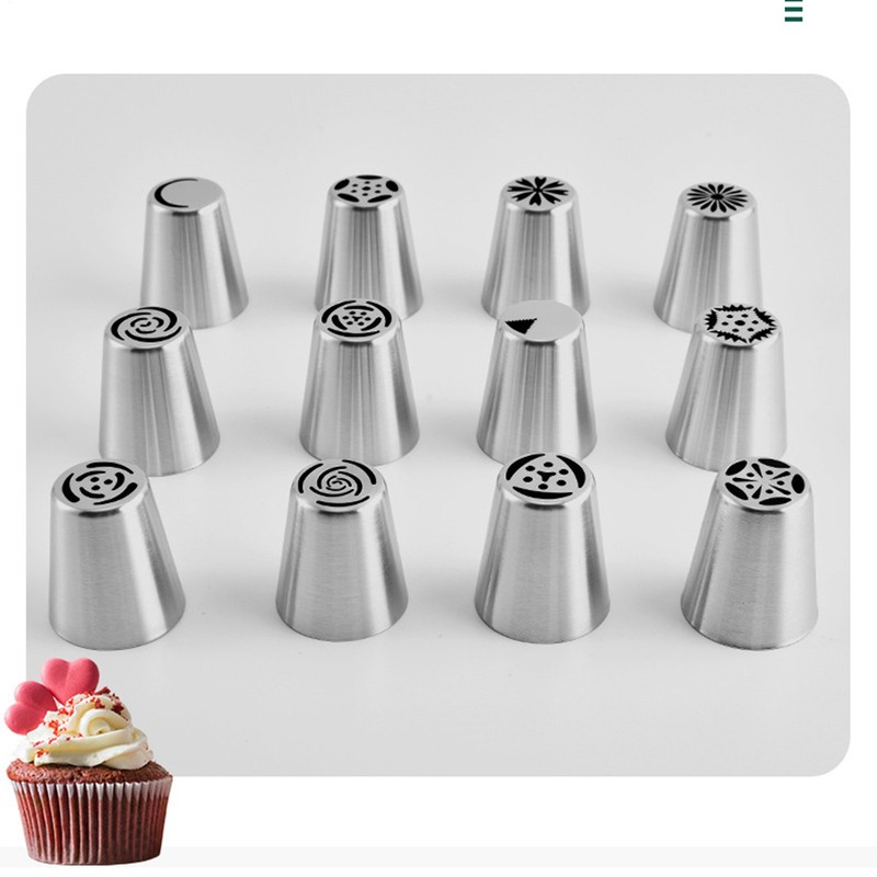 27 Pieces Piping Tips Set Reusable Stainless Steel Icing Piping Tips Nozzle Bags gallery