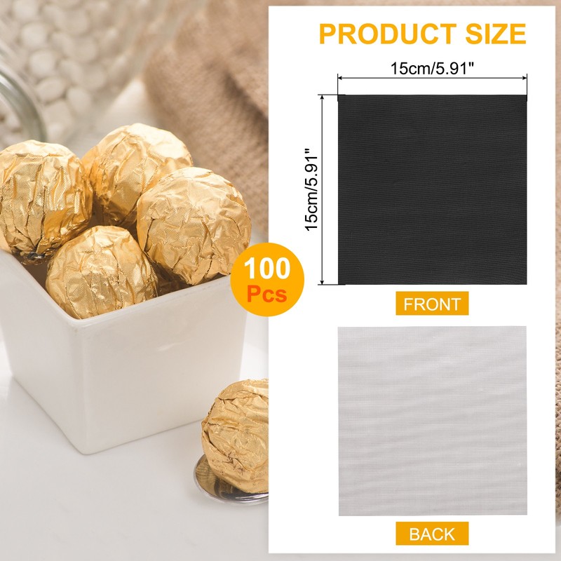 100pcs Candy Foil Wrappers6 x 6Inch Chocolate Bar Wrappers(BlackFine Grid)] gallery