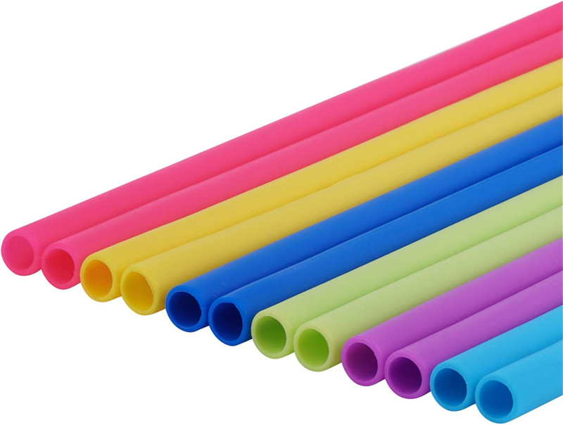 14PCS Reusable Silicone Straws with Cleaning Brushes, 10" Flexible Extra Wide La gallery