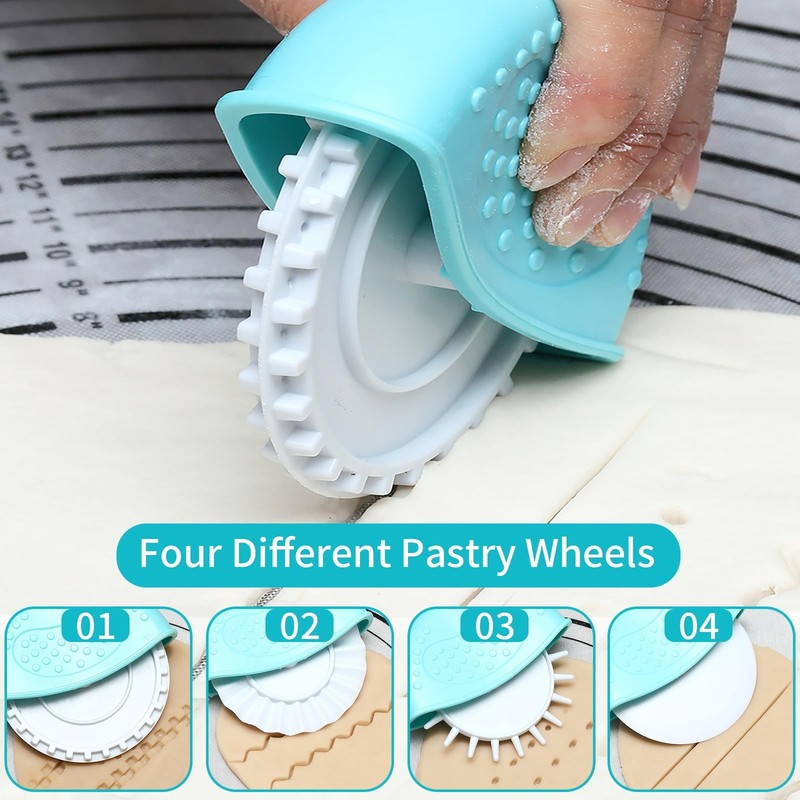 Pastry Cutter Wheels, 4PCS Plastic Home Cake Biscuits Roller Pastry Cutter Wh... gallery