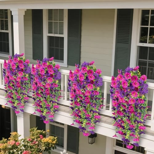 Bougainvillea Artificial Hanging Flowers Plants for Outdoors Pink + Purple gallery
