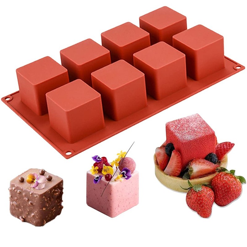 Cube Cake Silicone Mold, 2″ x 2″ x 2″, 8-Cavity