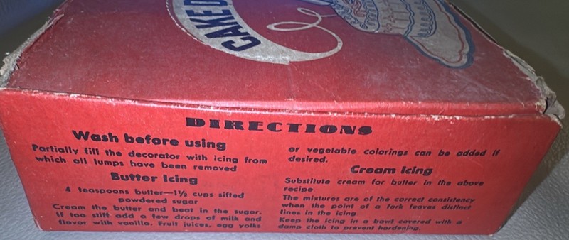 Vintage 50's Lorraine Aluminum Cake Decorator Set With Six Tips In Original Box gallery
