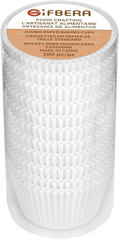 Gifbera White Jumbo Cupcake Muffin Liners Greaseproof Parchment Paper - Odorless gallery