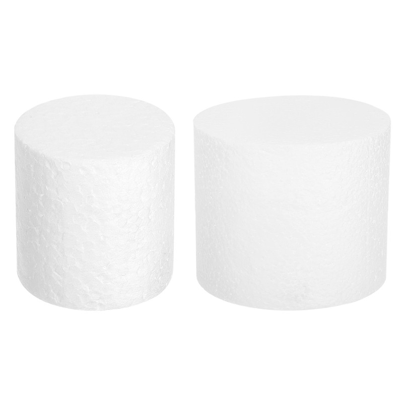 Round Foam Cake Dummy, 2″x 2″, 4″x 2″ White Fake Cake Circles Dummies, 2Pcs