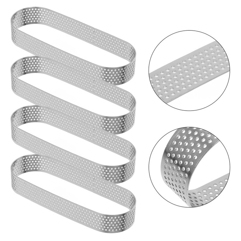 6pcs Stainless Steel Tart Rings Oval Cake Molds For Baking Nonstick Pastry Ring gallery