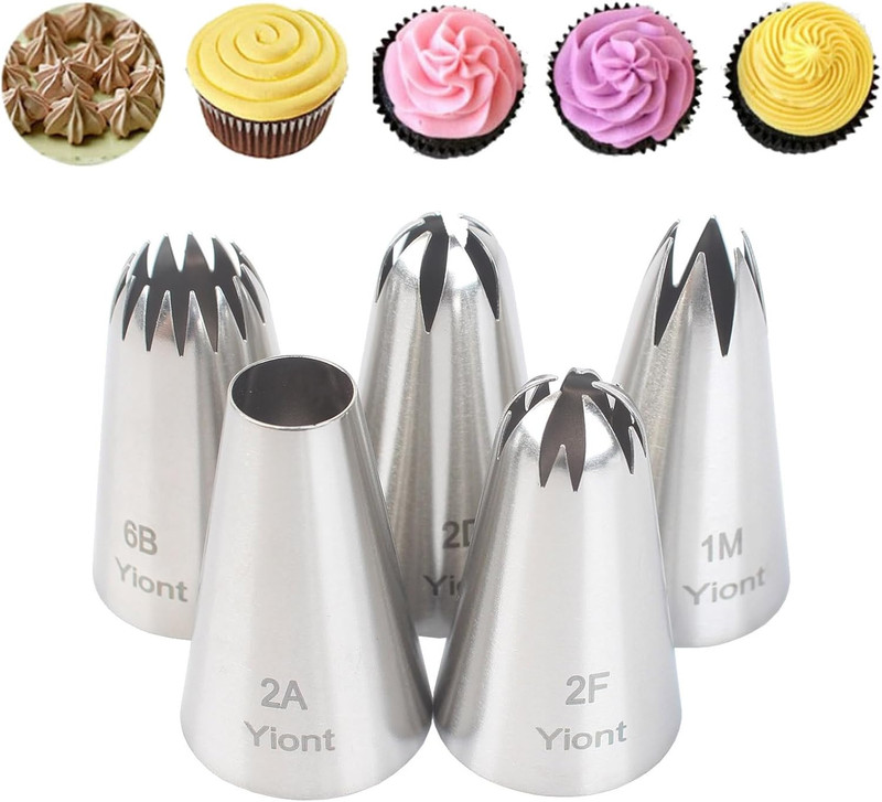 5Pcs Flower Piping Tips Set Stainless Steel Baking Tools Cookies, Cupcakes Rose gallery