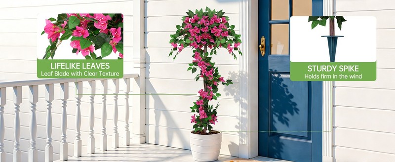 2Pa 5FT Artificial Boinvillea iary Trees for Outdoor, Fake Silk gallery