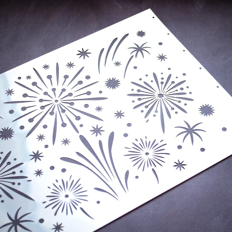 Fireworks Cake Stencil Celebration Cake Border Stencil for Buttercream Decor gallery