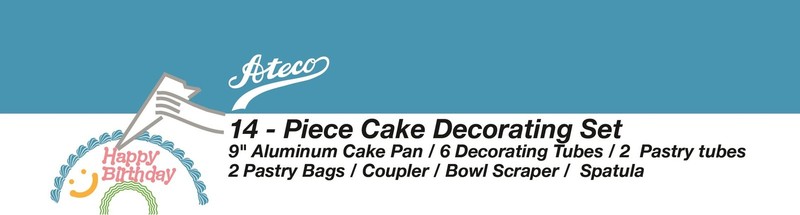 Ateco 14-Piece Cake Decorating Set 14 pcs, Silver gallery