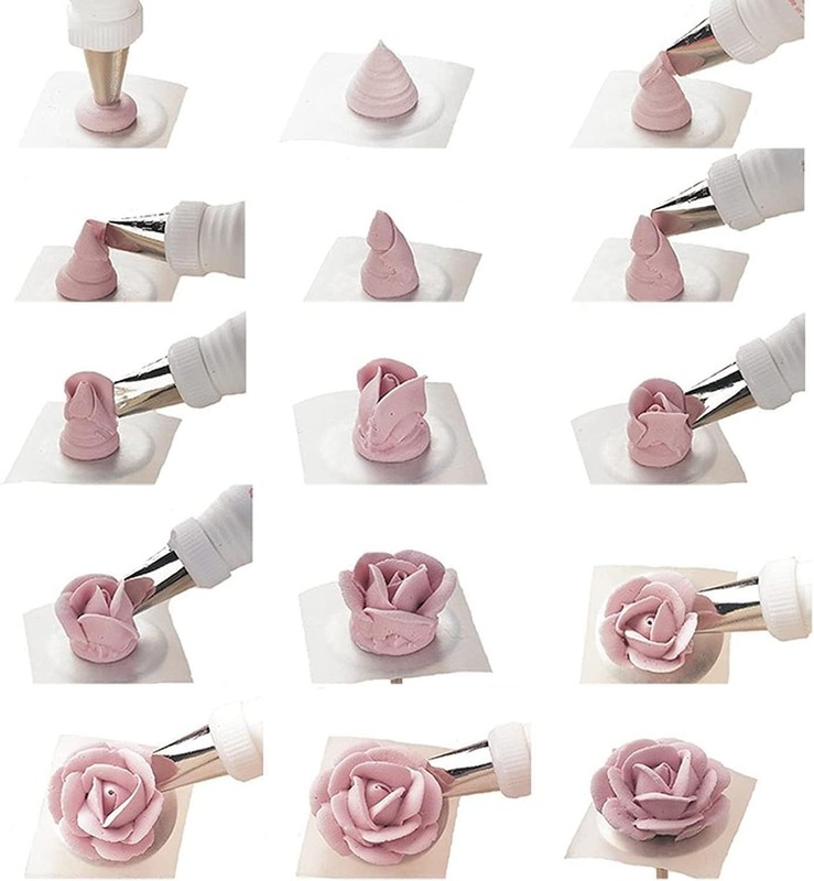Icing Flower Tools Set Piping Tips Rose Nails Cake Decorating Kit Supplies gallery