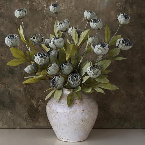Pcs Faux Silk Peony Artificial Flowers for Vase -27", Bulk Fake 6 Dark Gray gallery
