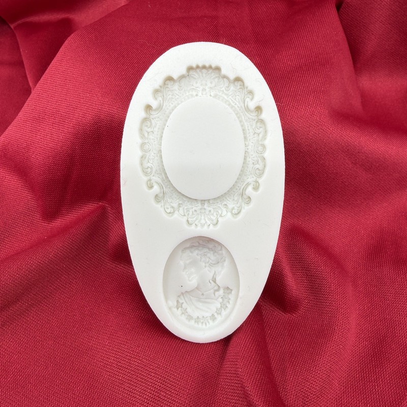 Silicone Mould Oval Cameo and Frame Cake Chocolate Decorations