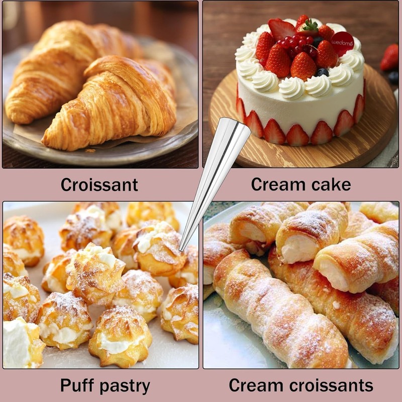 20pcs Cream Horn Molds For Baking Non-Stick Conical Cannoli Tubes Molds 4.7in... gallery