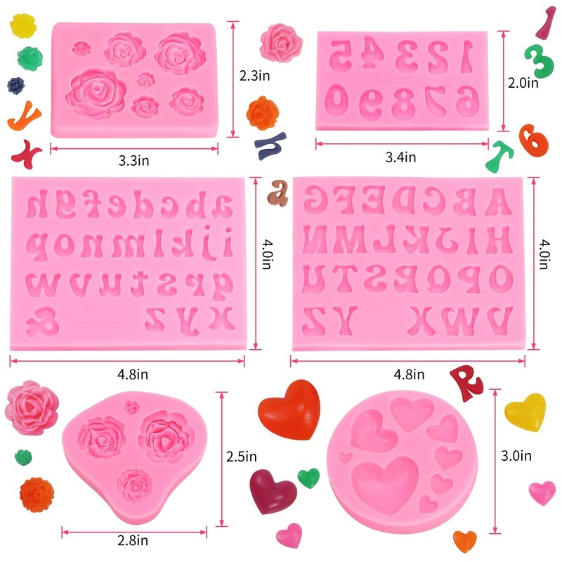 MUYIYAMEI Letter Silicone Mold Alphabet Number Molds Rose Heart Shape Cake Mould gallery