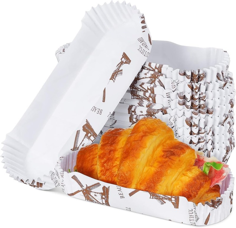 Bread Baking Liners 100Pcs Non-Stick Disposable Paper Cups 6.29X2.55X1.33In Oven