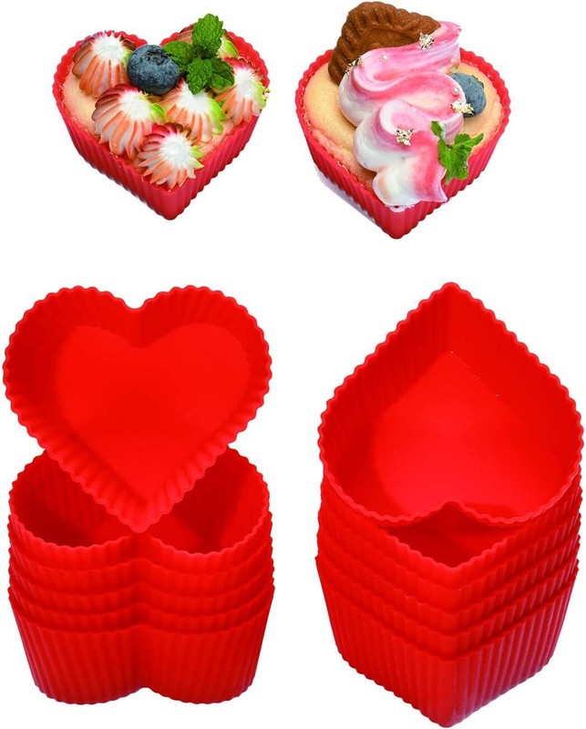 Silicone Baking Cups Cupcake Liners, Pastry Muffin Liner Molds, 2.75″, 12 Pack