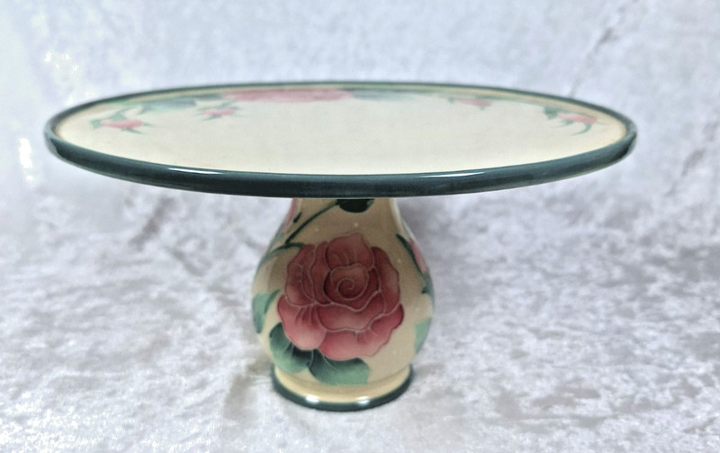 The Tea Rose Collection Cake Plate Stand 2006 Roses 9.75" gallery