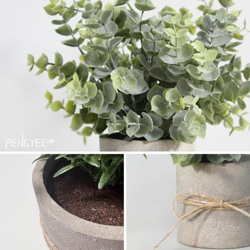 PENGYEE 4 Pack Small Fake Plants for Bathroom, Artificial Indoor gallery