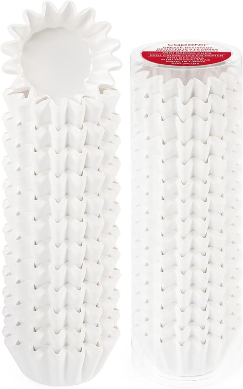 Heavy Duty White Mini Cupcake Liners 200 Counts Grease-Resistant Paper Muffin