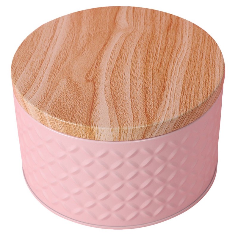 Iron Bakery Box Round Shape with Lid for Dessert Cookie Snacks Storage