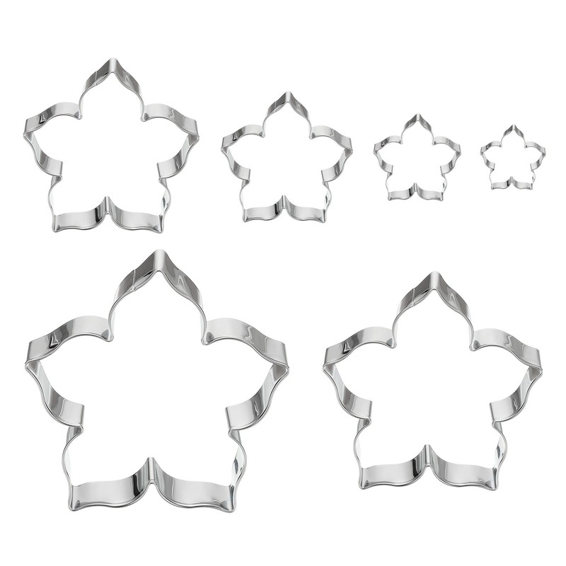 1 Set Flower Cookie Cutter Pentagon Flower Fondant Baking Tool Silver