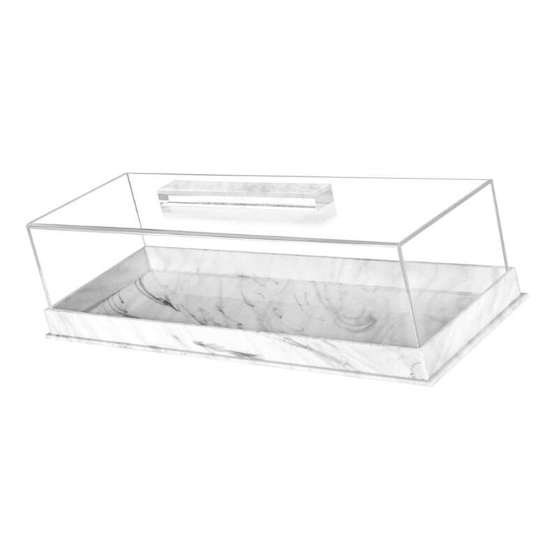Rectangular Cake Tray Display Box with Clear Lid Acrylic Cake Holder Dustproof gallery