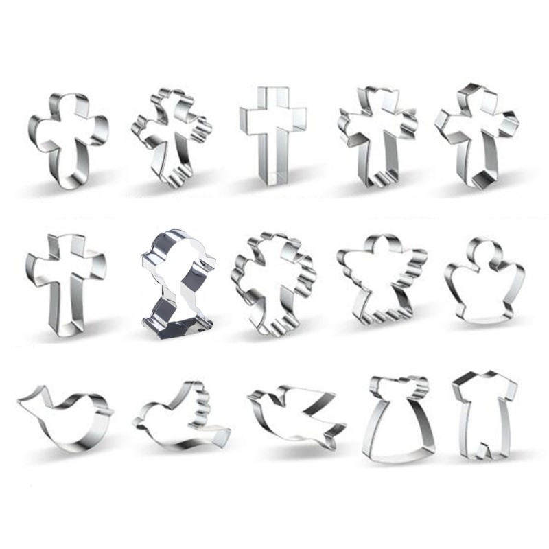 15 PCS Religious Theme Cookie Cutters Crucifix Shapes Christian Cookie Cutters