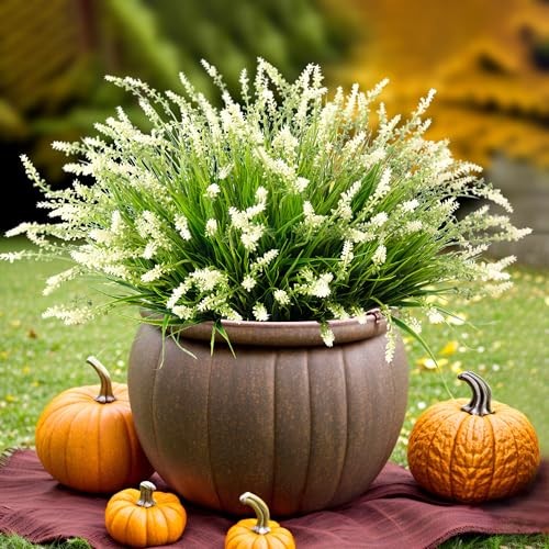 Artificial Faux Plants Flowers for Outdoor Decorations, Fake 12 Pcs White gallery