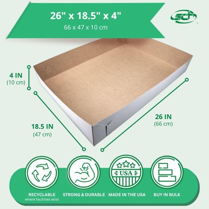 Kraft Bakery Box (50 Pack), 26x18.5x4, Colorful Bakery Box for Wedding and Bi... gallery