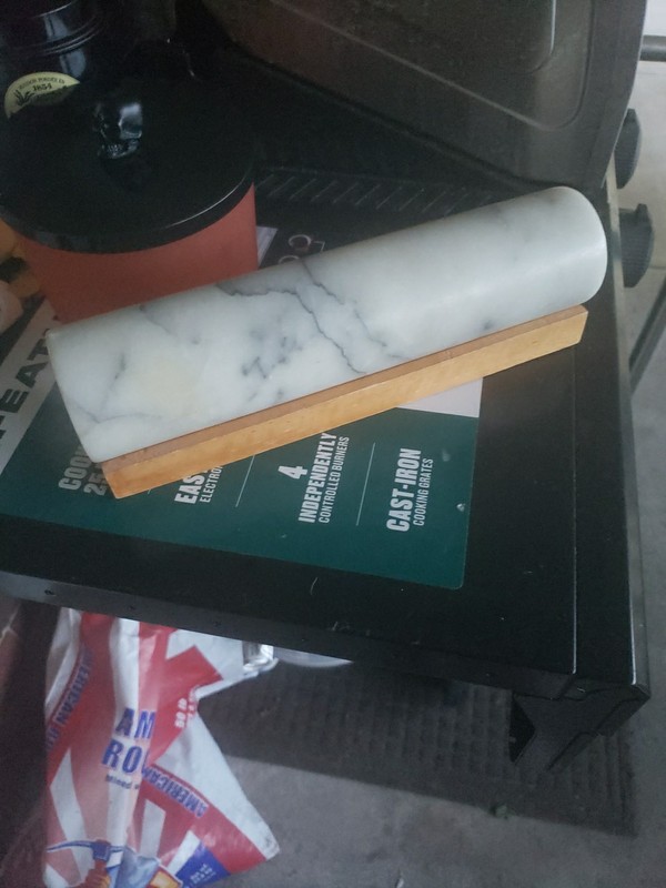 White Marble Rolling Pin With Wooden Stand