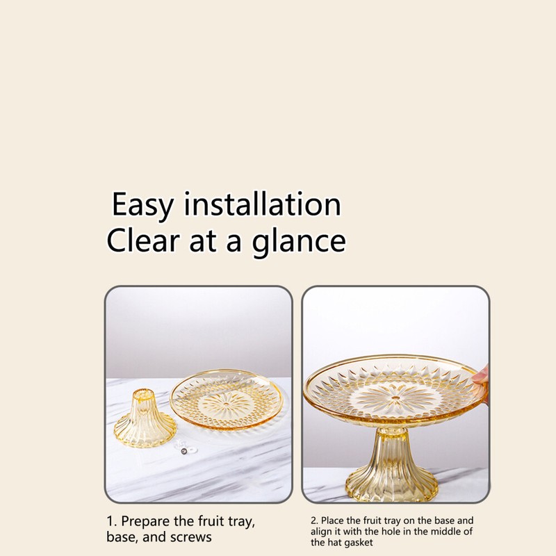 Round Cake Stand Serving Tray Food Grade Safe Serving Plates for Cake Dessert gallery