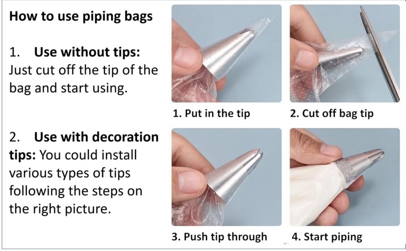 19 Inch Piping Bags,200 Pack Disposable Pastry Bags,Extra Large Thick gallery