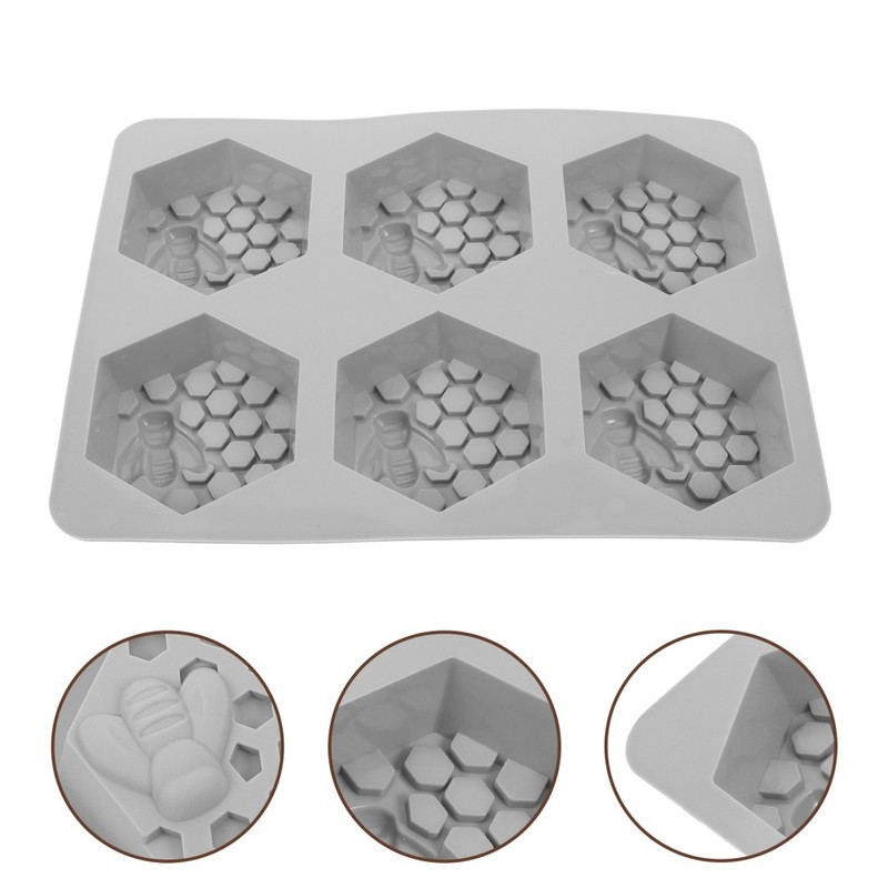 Flexible Silicone Honeycomb Soap Mold Tray Grey Dishwasher Freezer Oven Safe gallery