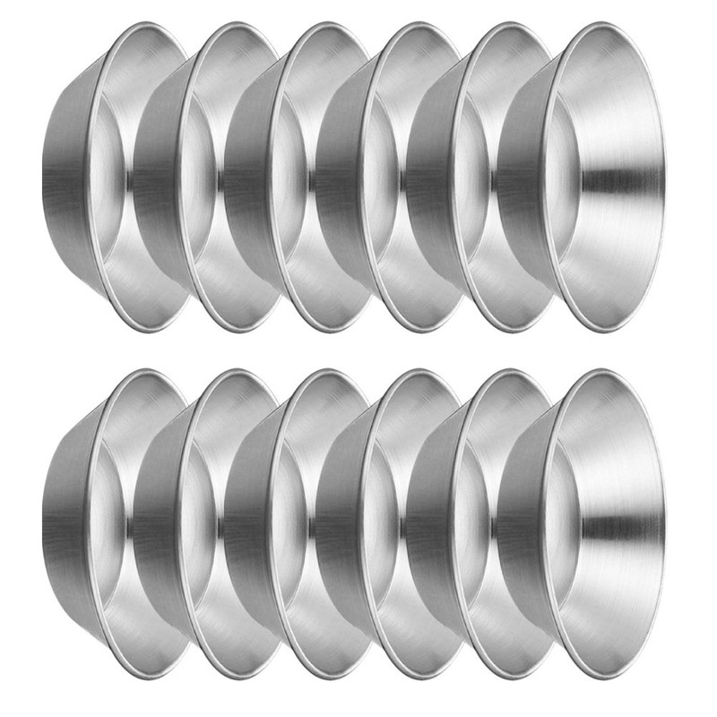 12 Pcs Stainless Steel Egg Tart Molder Non Stick Pastry Baking Set for Oven