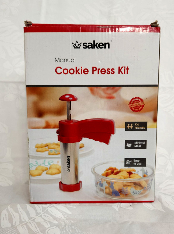 Cookie Press Kit Stainless Steel Biscuit Press Includes 20 Discs & 4 tips