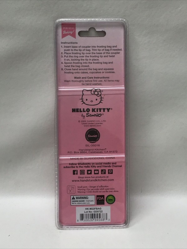 Handstand Kitchen Hello Kitty Frosting Bag Decorating Kit Pink J1 gallery