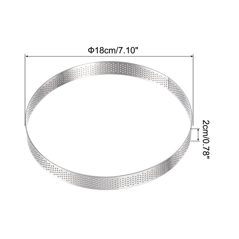 Stainless Steel Circular Cake Rings 7.1" Perforated Cake Mousse Ring Baking Mold gallery