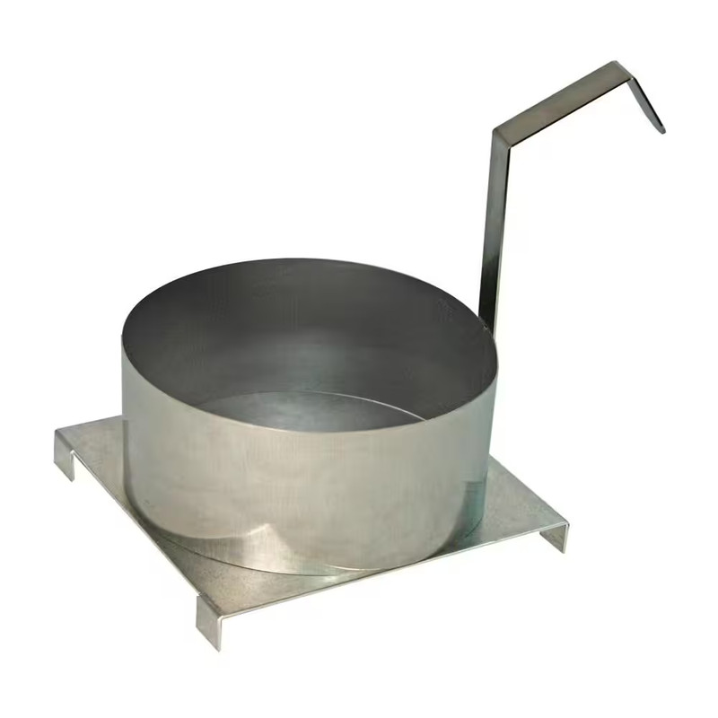 6 In. Funnel Cake Mold Ring With Base Plate | Fryer Stainless Steel Deep Round