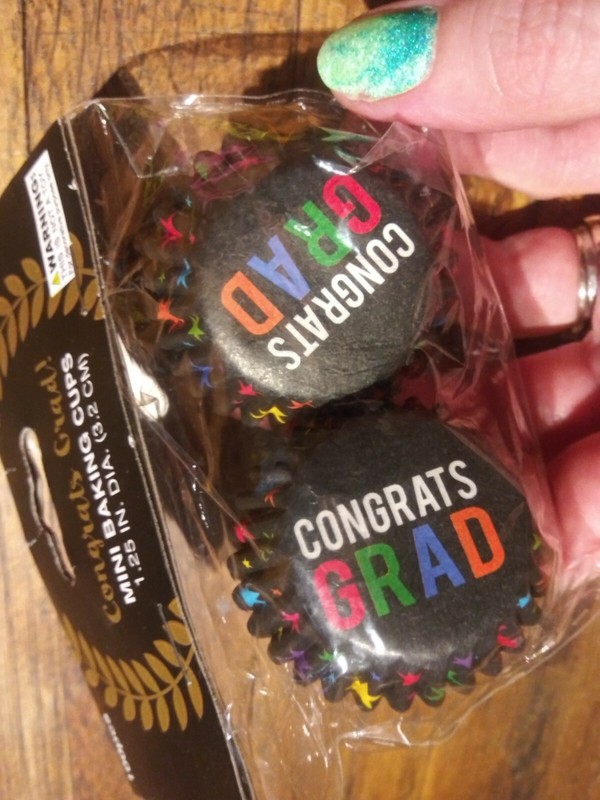 Congrats Grad Graduation Mini Baking Cups Rainbow Stars design 1.25" dia 100 ct gallery