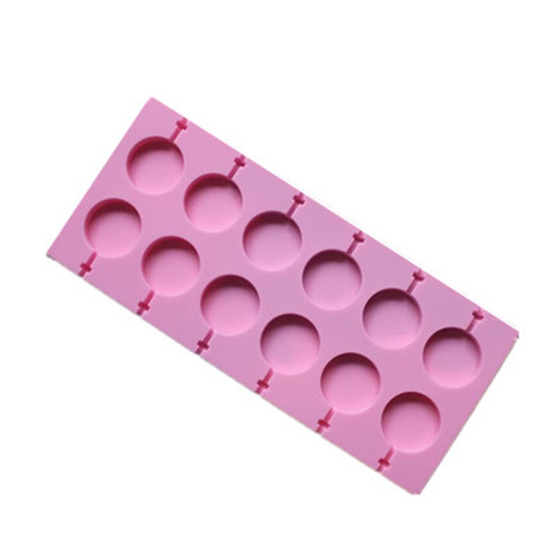 12 Capacity Round Shape Silicone Lollipop Mould Tray Candy Lollypop Mold Sticks gallery