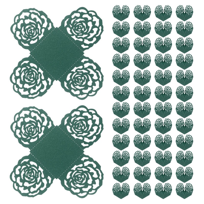 50PCS 4 Inch Truffle Wraps for Wedding Birthday, Dark Green